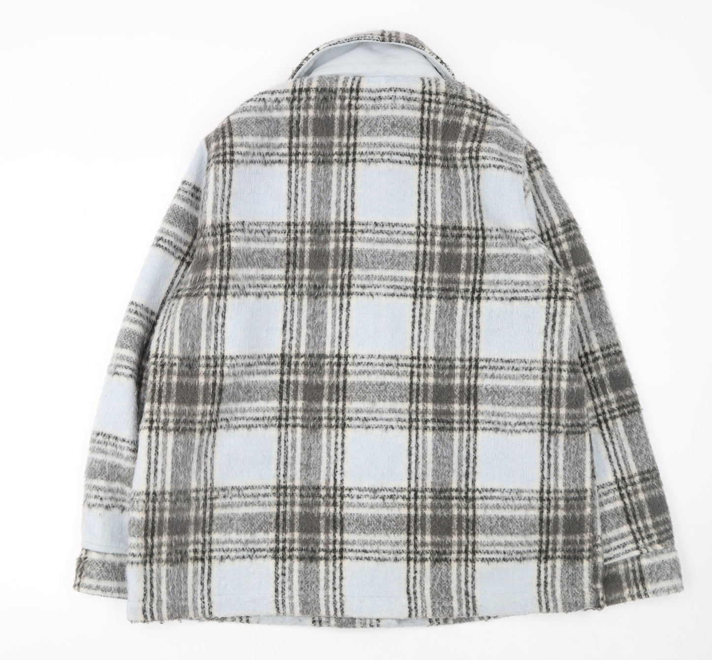 Hollister Men's Grey Plaid Flannel Shacket Jacket M Regular Fit