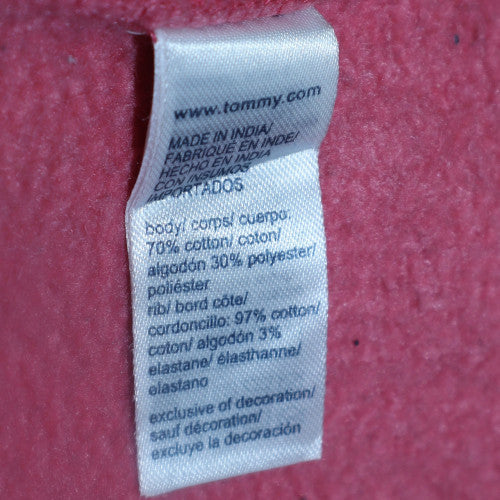 Tommy Jeans Women's Pink V-Neck Pullover Sweatshirt M Cotton Blend