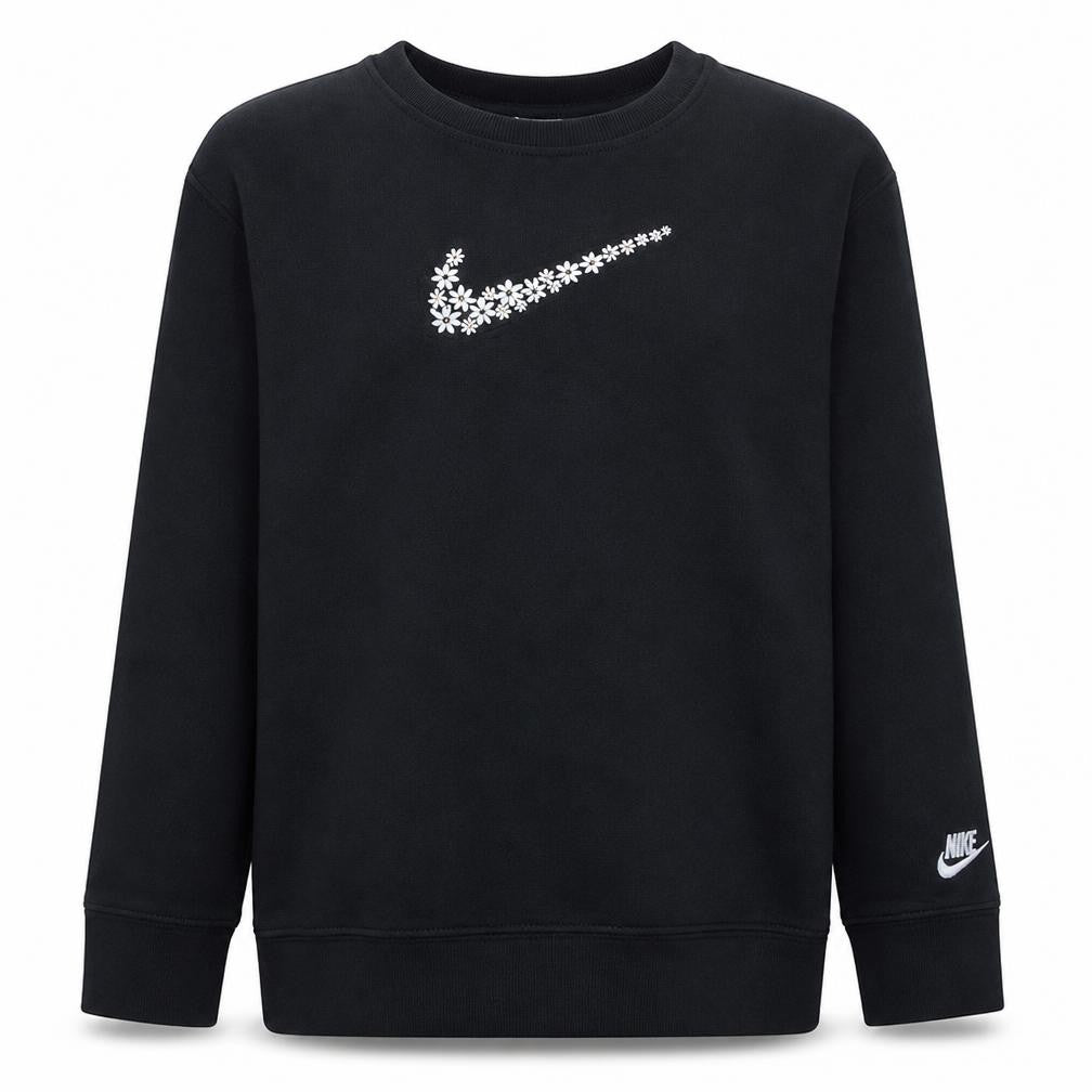 Nike Girls Black XL Fleece Pullover Sweatshirt with Logo Graphic