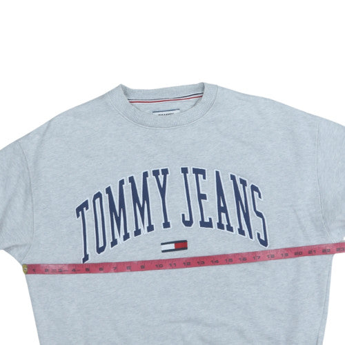 Tommy Jeans Men's Grey Logo Sweatshirt Size S Crew Neck Pullover