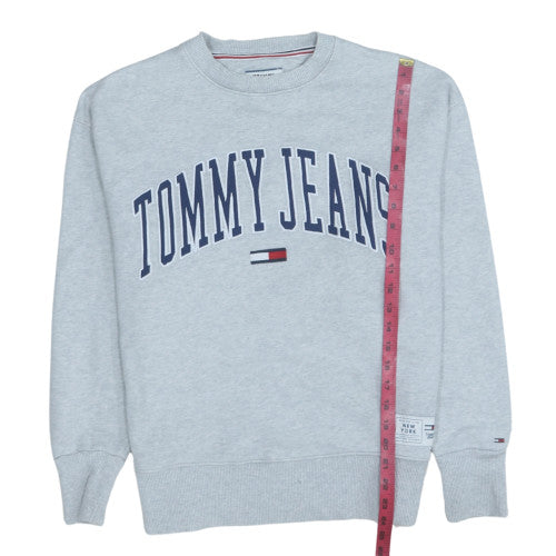 Tommy Jeans Men's Grey Logo Sweatshirt Size S Crew Neck Pullover