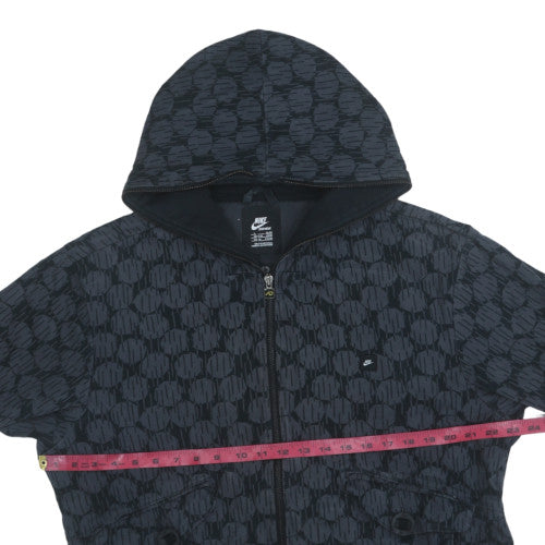 Nike Mens Black Full Zip Hooded Sweatshirt L Geometric Pattern