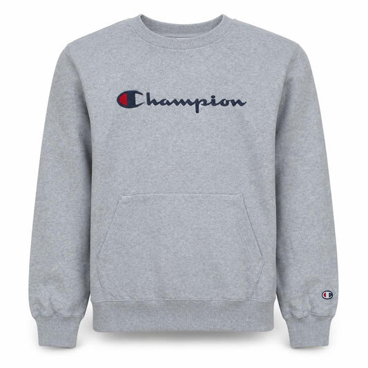 Champion Men's Grey Large Pullover Sweatshirt with Logo