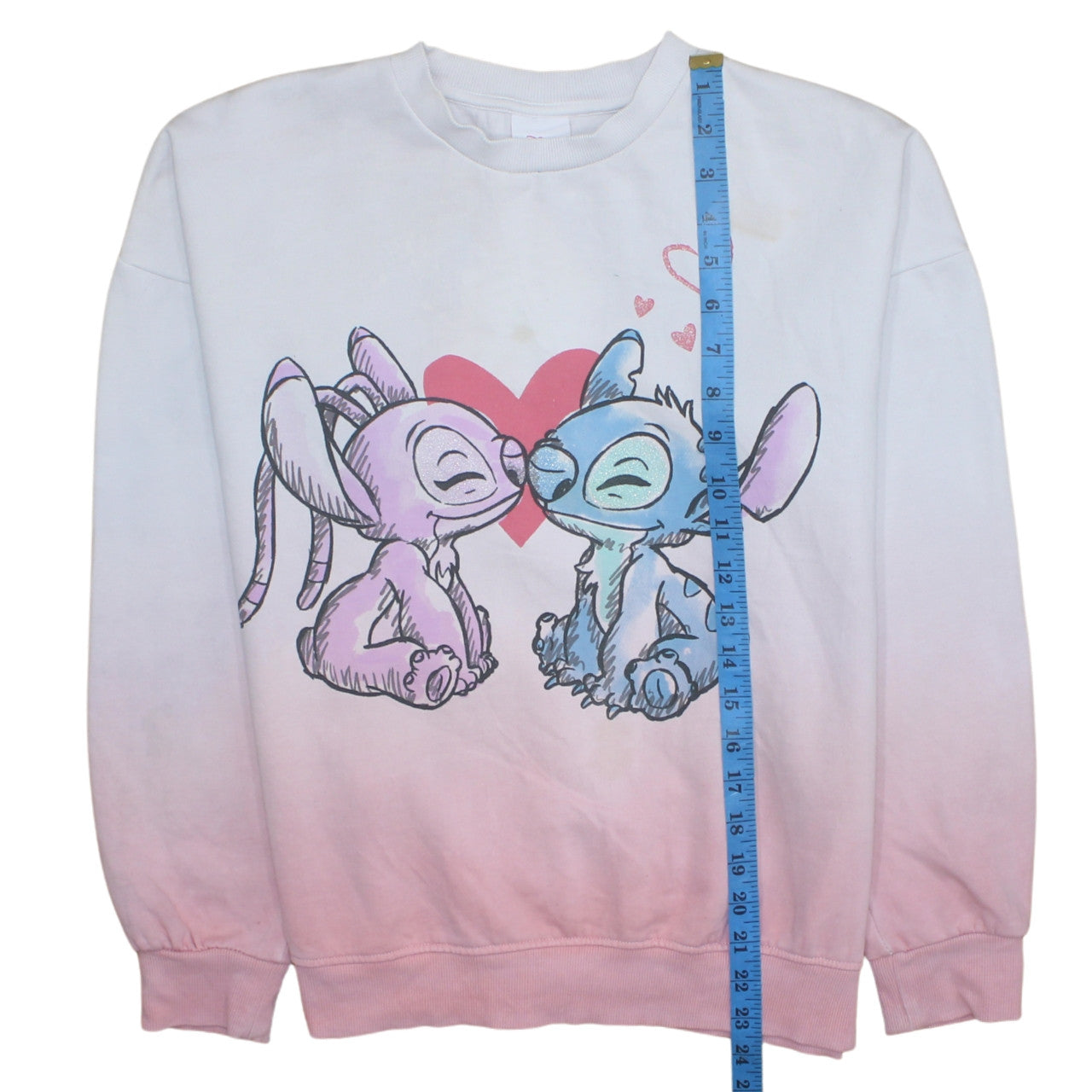 Disney Teens Pink Gradient Stitch & Angel Sweatshirt 13-14Y Pullover