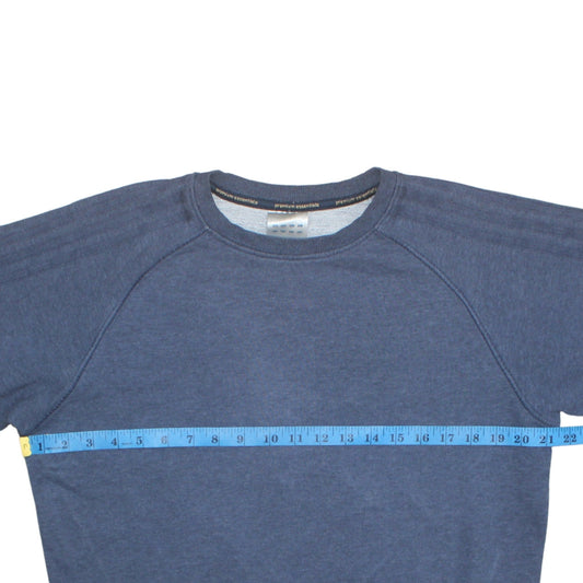 Adidas Men's Blue Crew Neck Fleece Pullover Sweatshirt Size M