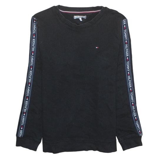 Tommy Hilfiger Men's Black Logo Sleeve Pullover Sweatshirt Medium