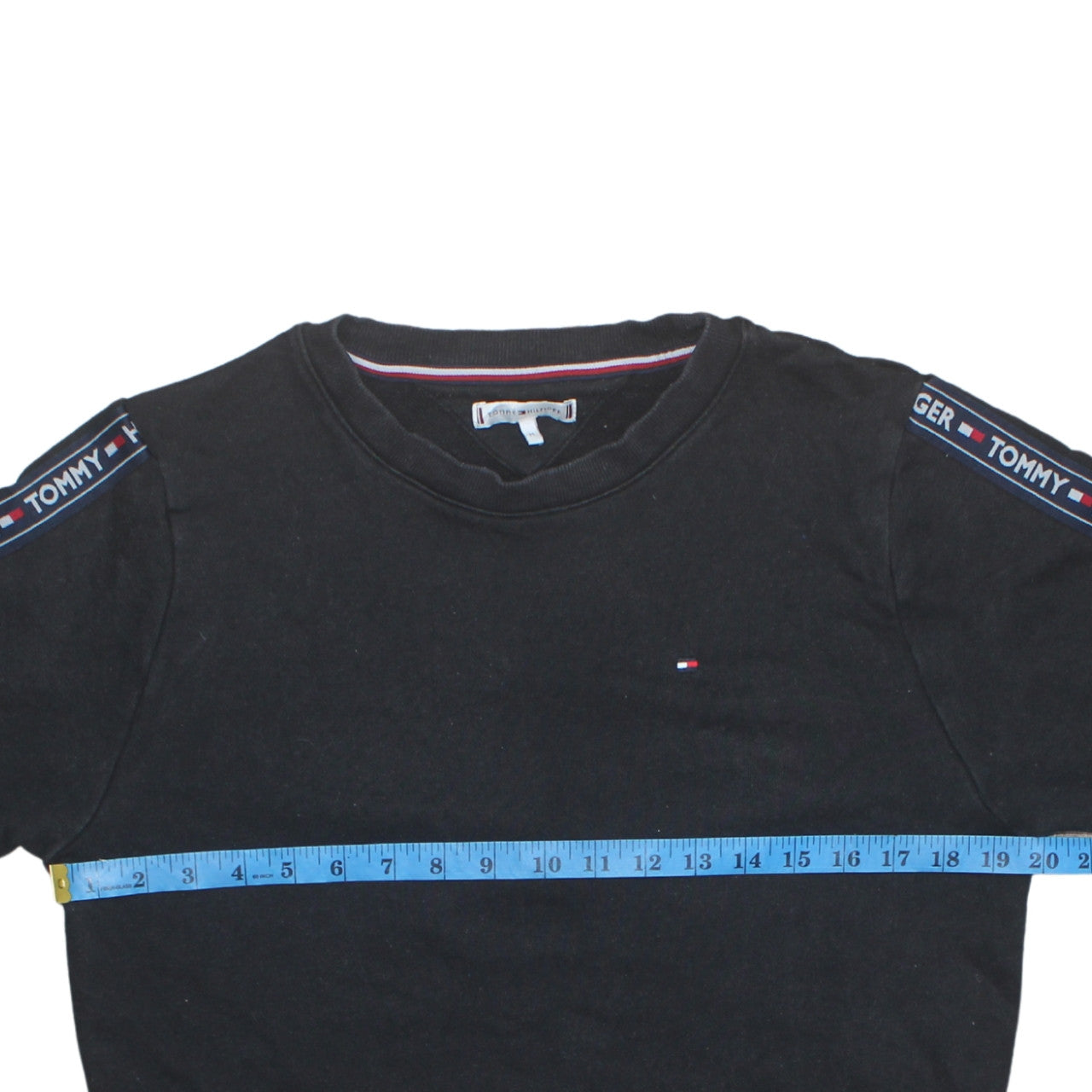 Tommy Hilfiger Men's Black Logo Sleeve Pullover Sweatshirt Medium