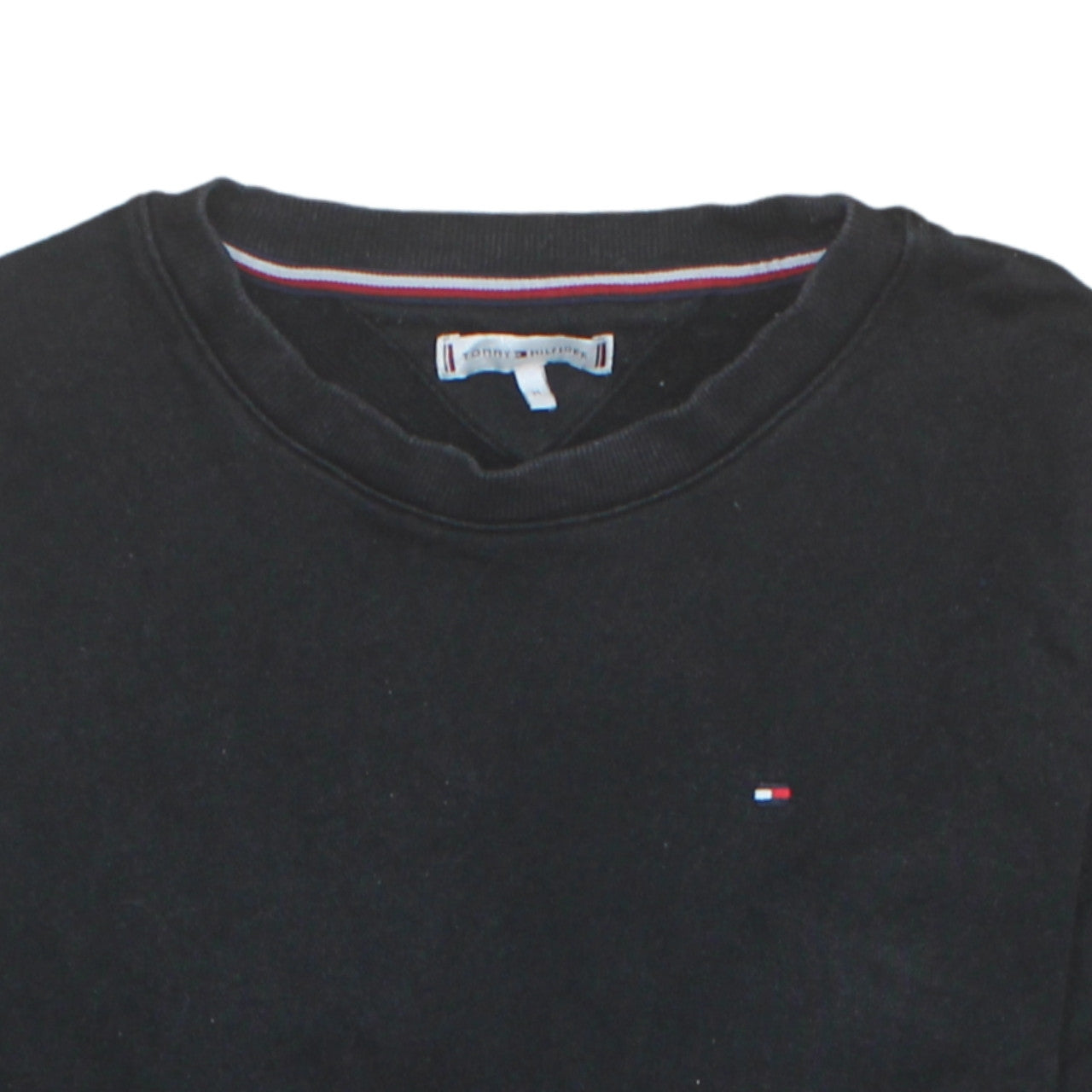 Tommy Hilfiger Men's Black Logo Sleeve Pullover Sweatshirt Medium