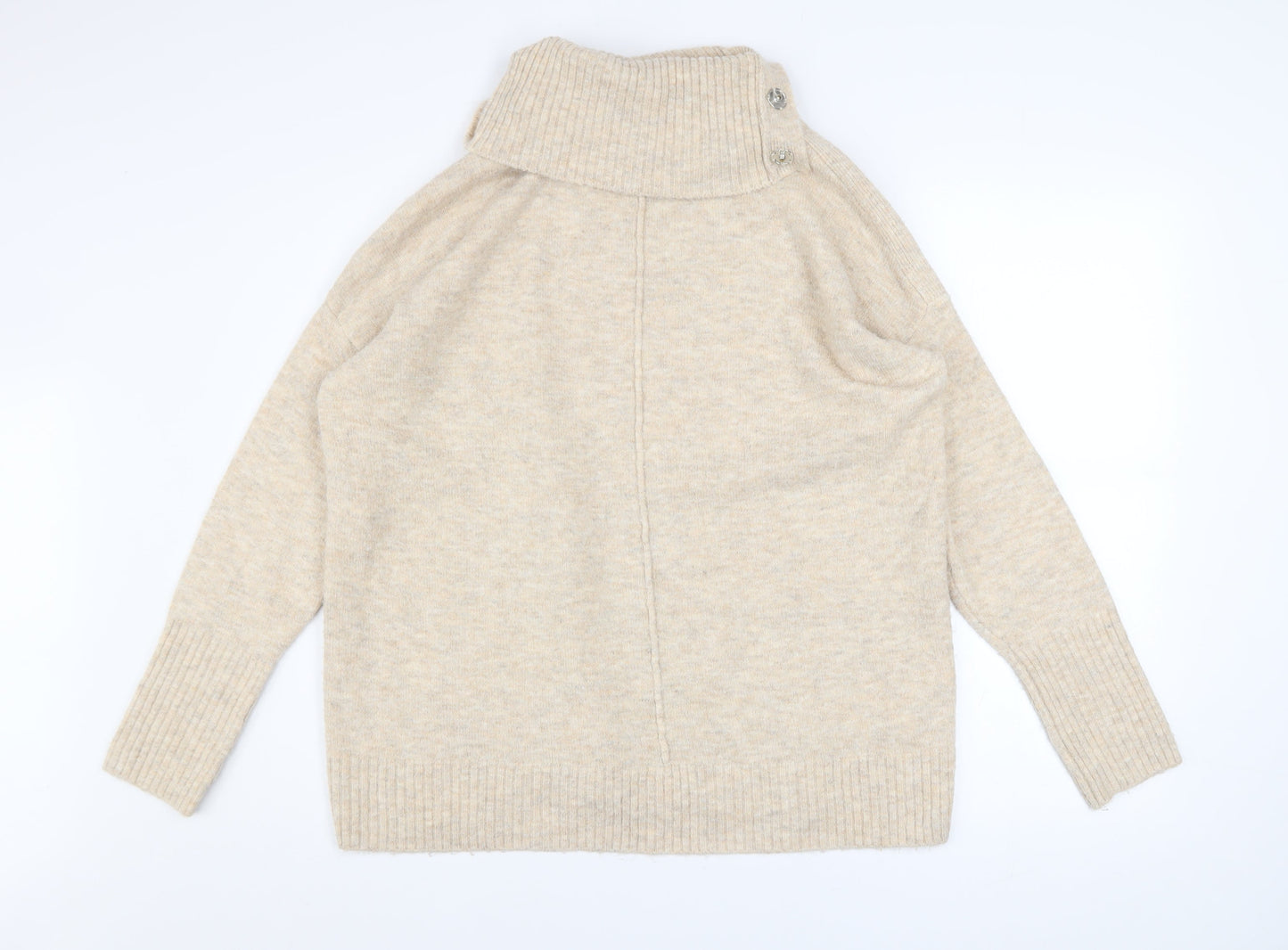 Wallis Women’s Beige Roll Neck Knit Pullover Jumper Size M