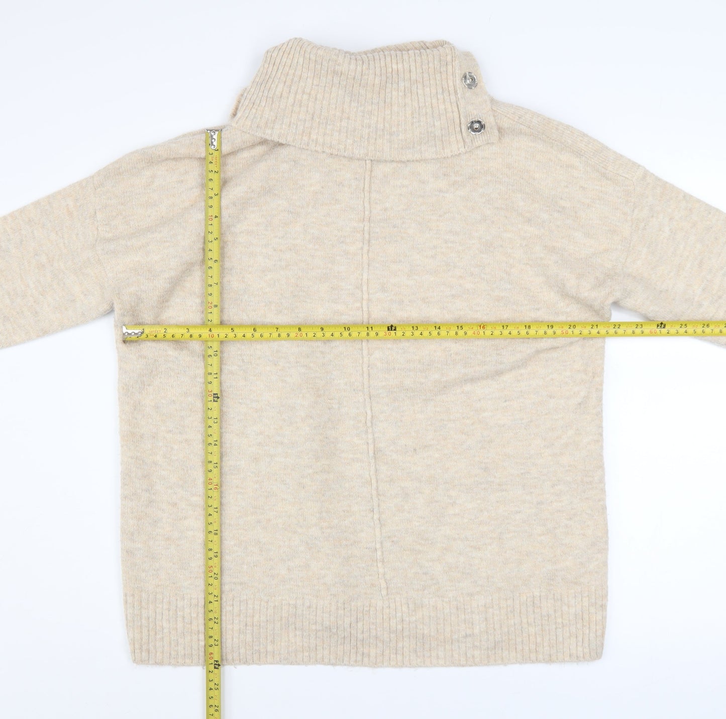 Wallis Women’s Beige Roll Neck Knit Pullover Jumper Size M