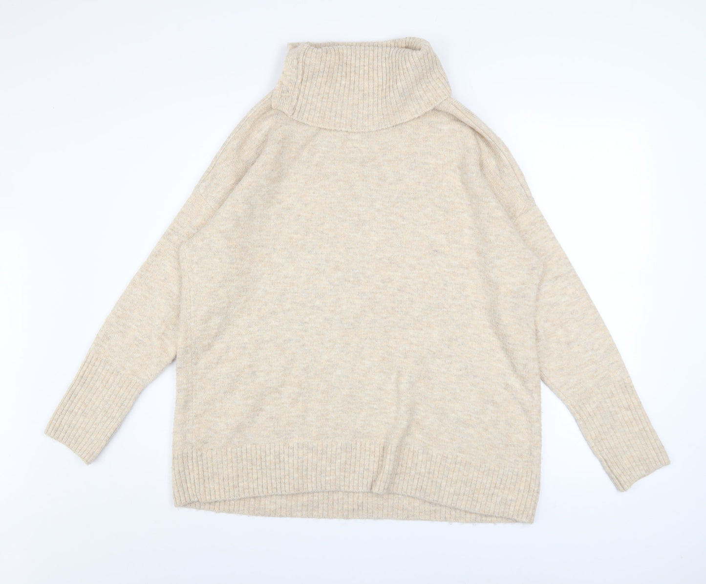 Wallis Women’s Beige Roll Neck Knit Pullover Jumper Size M