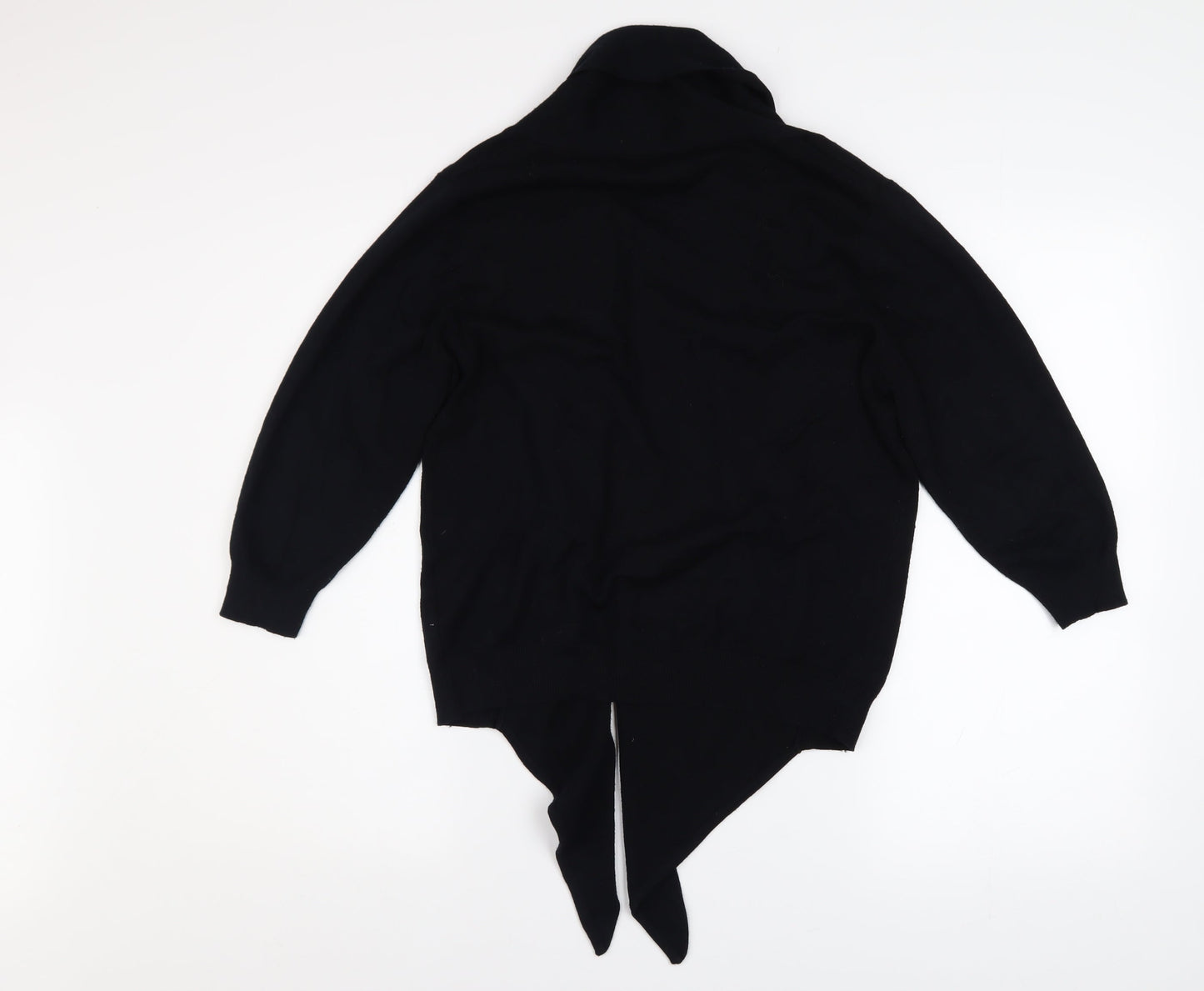 Femme Women's Black L Open Front Knit Cardigan Jumper