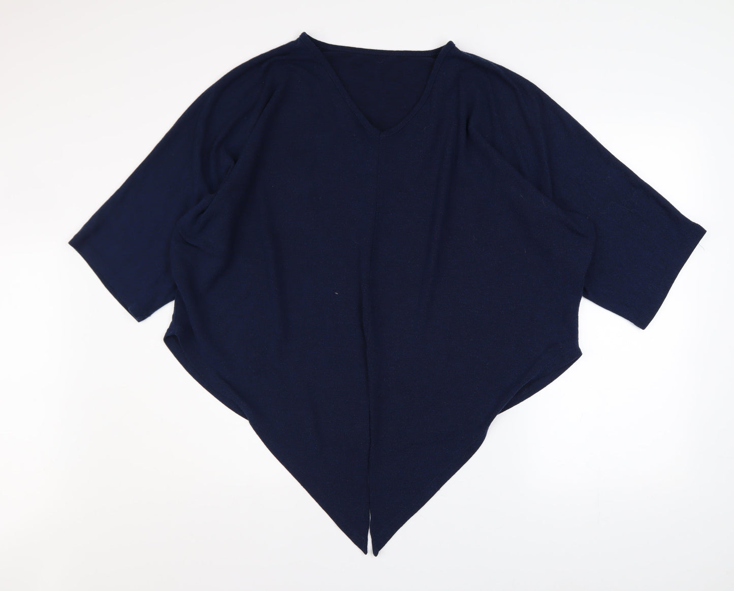Apricot Womens Blue Viscose Tunic Blouse M V-Neck Relaxed Fit