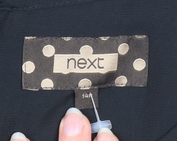 Next Womens Black Check A-Line Sleeveless Dress Size 14