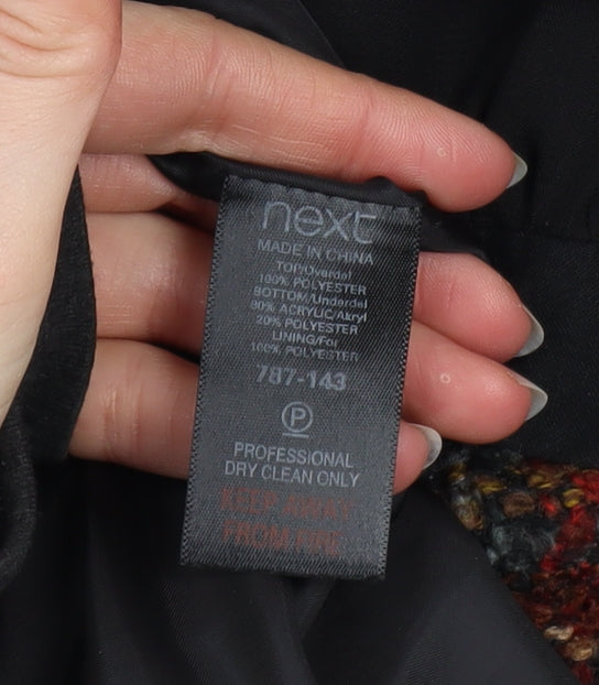 Next Womens Black Check A-Line Sleeveless Dress Size 14