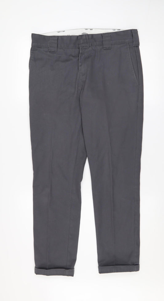 Dickies Men's Grey Slim Fit Work Chino Trousers W30 L30