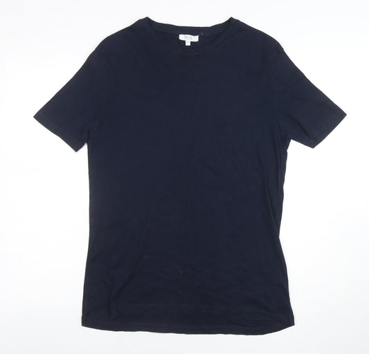 Reiss Men’s Blue Egyptian Cotton Crew Neck Short Sleeve T-Shirt S