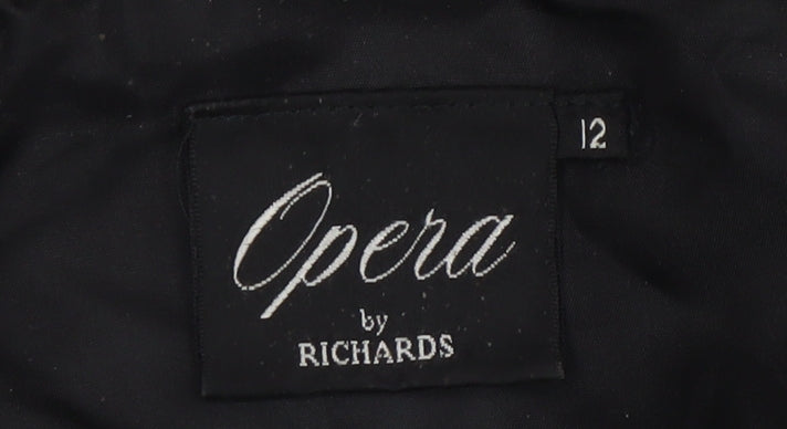 Opera by Richards Women's Black Paisley Metallic Cropped Blazer Size 12