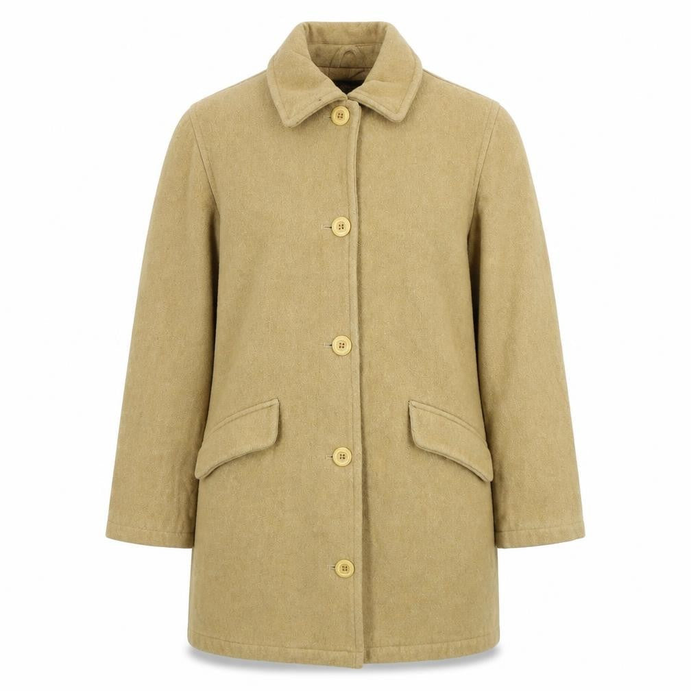 American Eagle Outfitters Women's Beige Wool Mid-Length Coat Size M