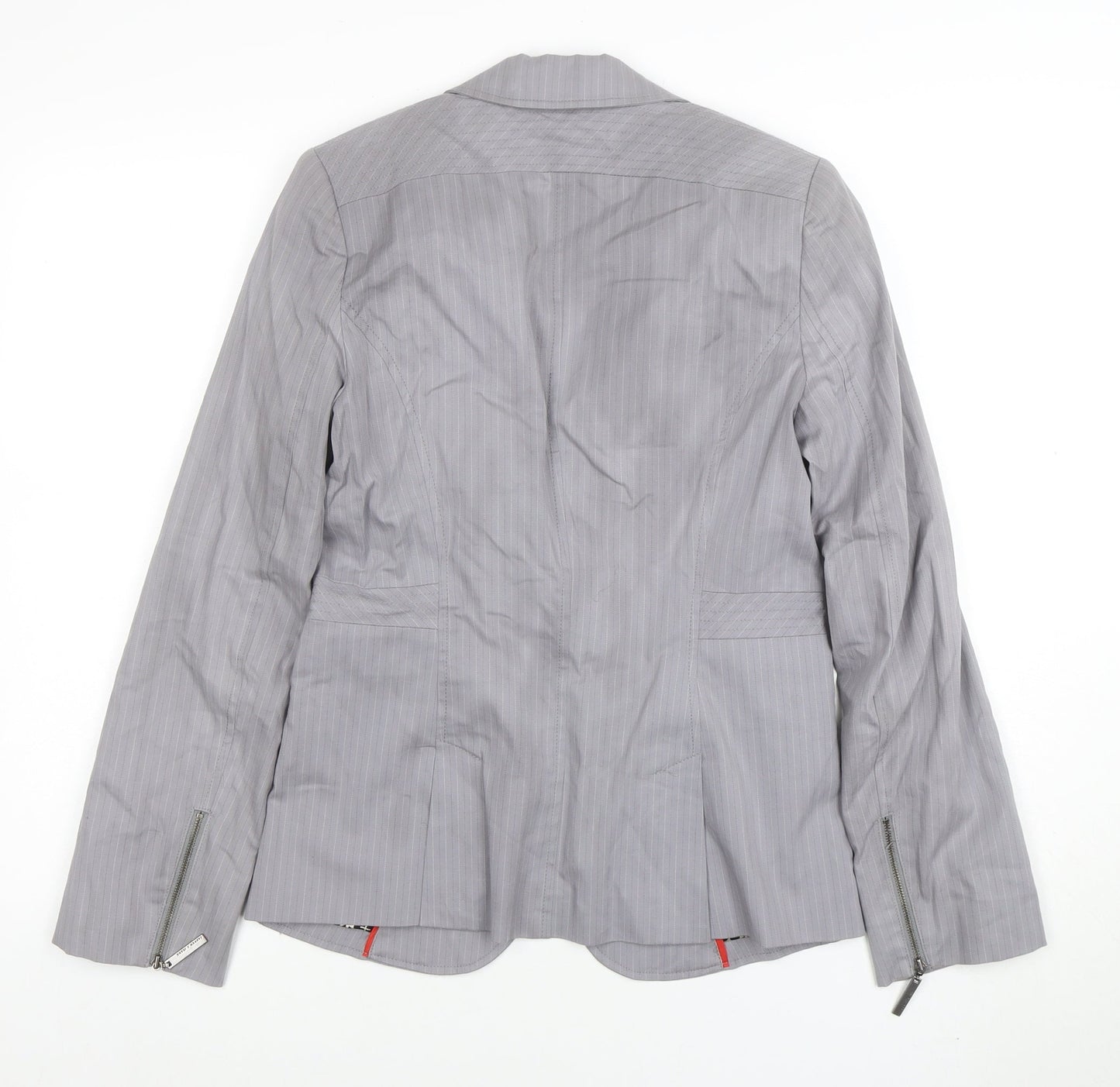 Jasper Conran Women Grey Pinstripe Tailored Blazer Size 10