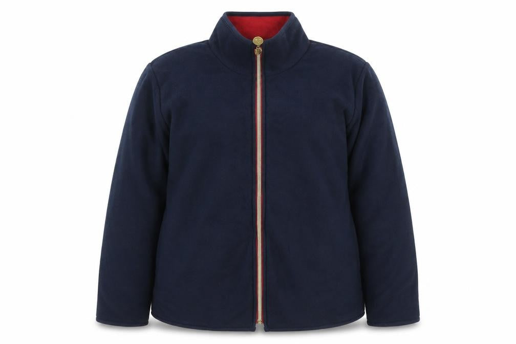 Danar Womens Navy Blue Reversible Fleece Jacket M Full Zip Casual