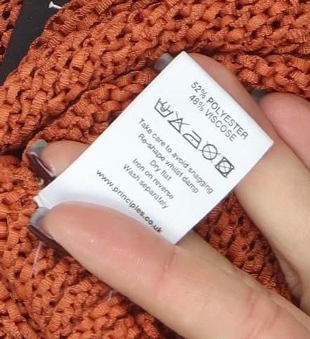 Principles Womens Orange Knit V-Neck Cardigan Size 12