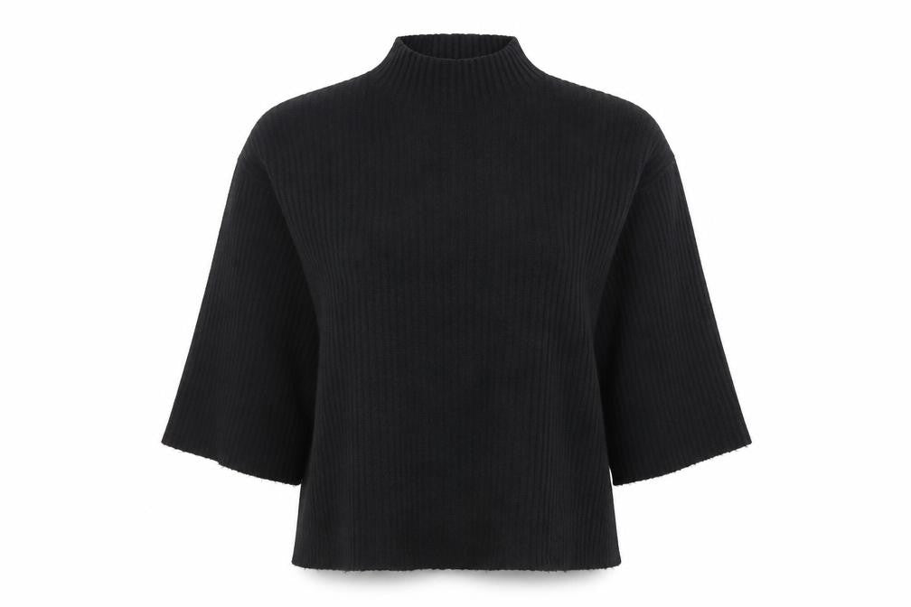 PrettyLittleThing Women’s Black Mock Neck Rib Knit Jumper L