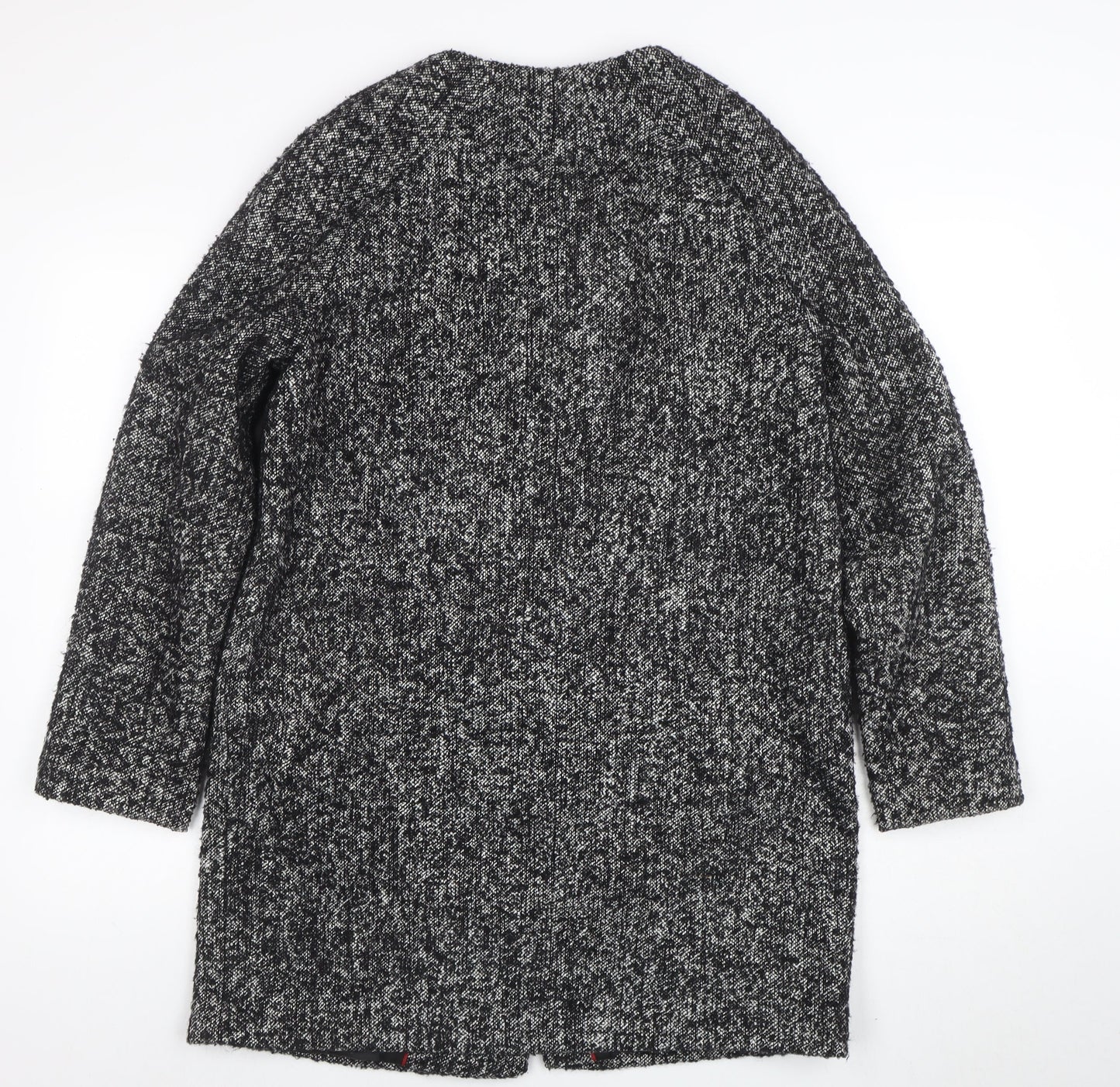 Marks and Spencer Women Grey Wool Blend Zip Long Coat Size 12