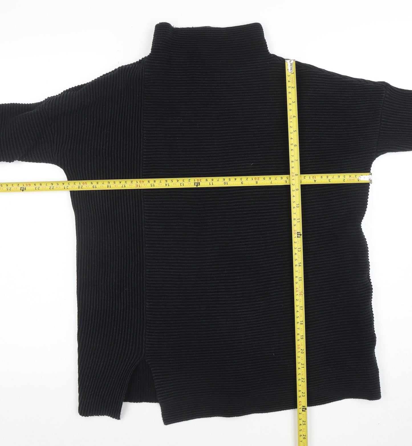 French Connection Women's Black Knit Mock Neck Tunic Top Size S