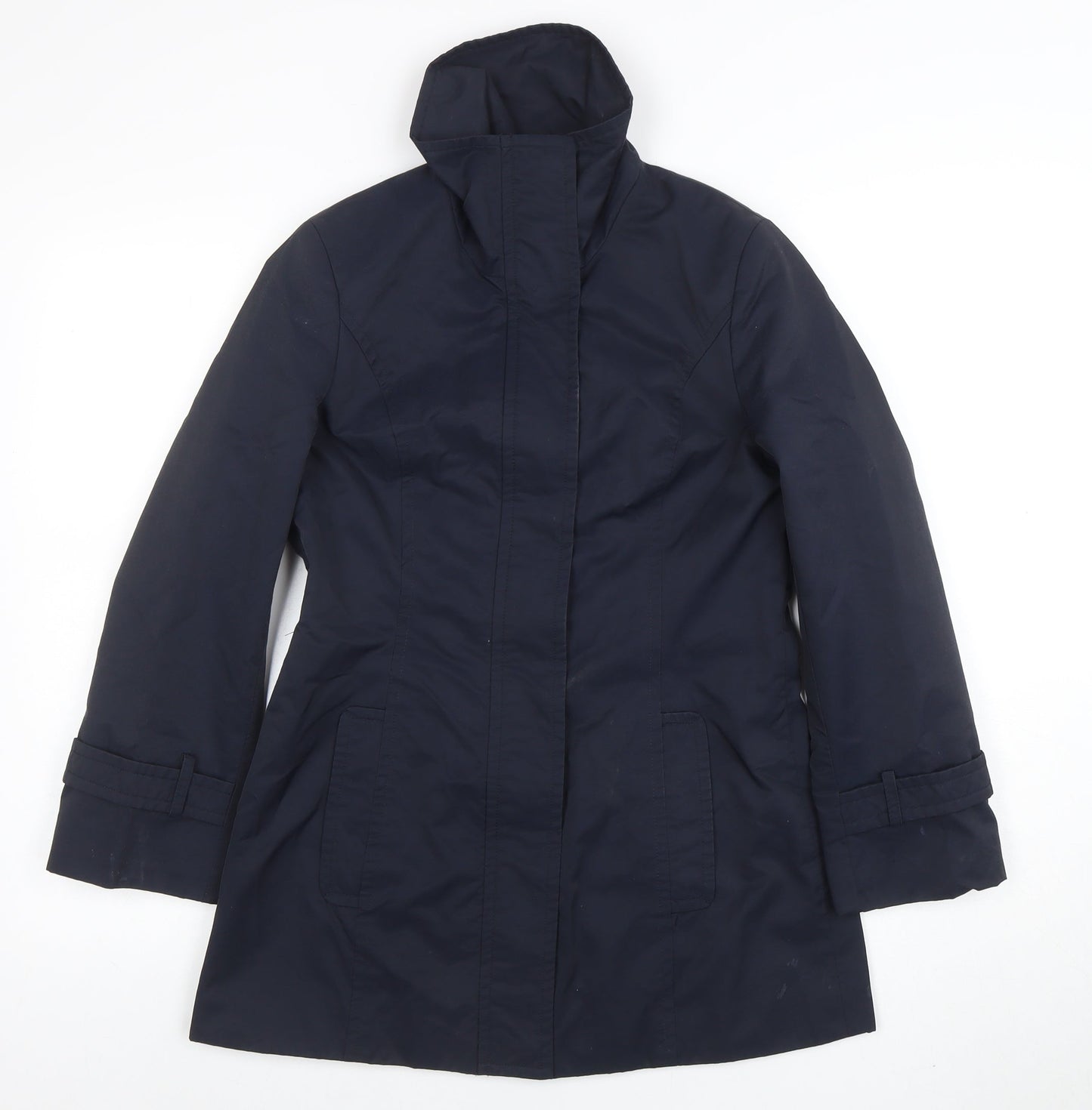 Precis Petite Womens Blue Mid-Length Trench Coat Size 6