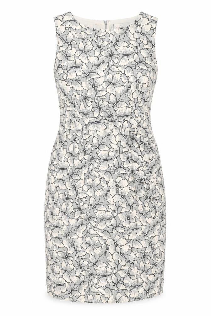Monsoon Women’s Beige Floral Sheath Knee Length Dress Size 14
