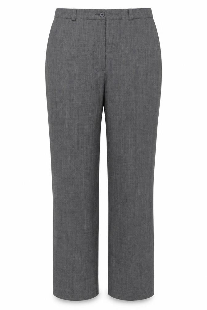 Private Collection Womens Grey Wool Blend Check Dress Trousers Size 14