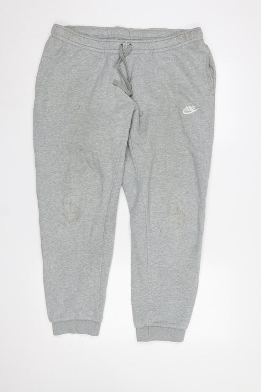 Nike Women's Grey XL Jogger Sweatpants with Logo and Drawstring
