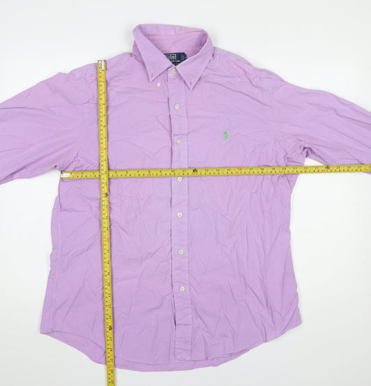 Ralph Lauren Men's Purple Button-Down Slim Fit Cotton Shirt XL