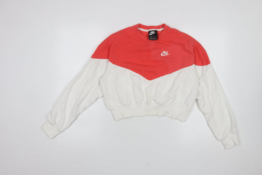 Nike Women's Red & White Crew Neck Pullover Sweatshirt Size S