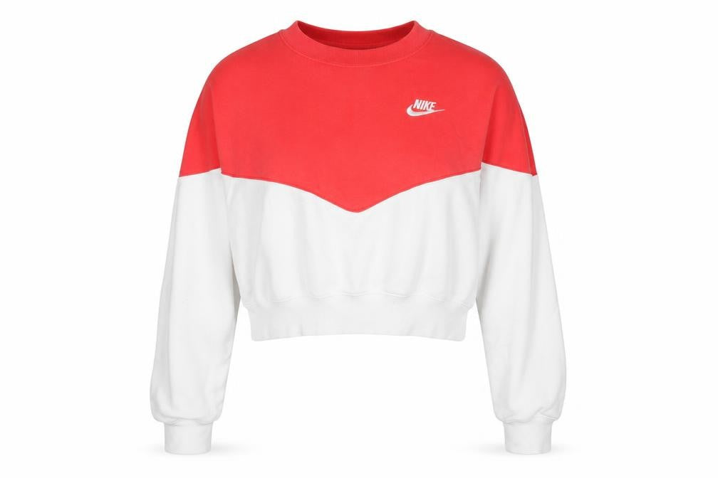 Nike Women's Red & White Crew Neck Pullover Sweatshirt Size S