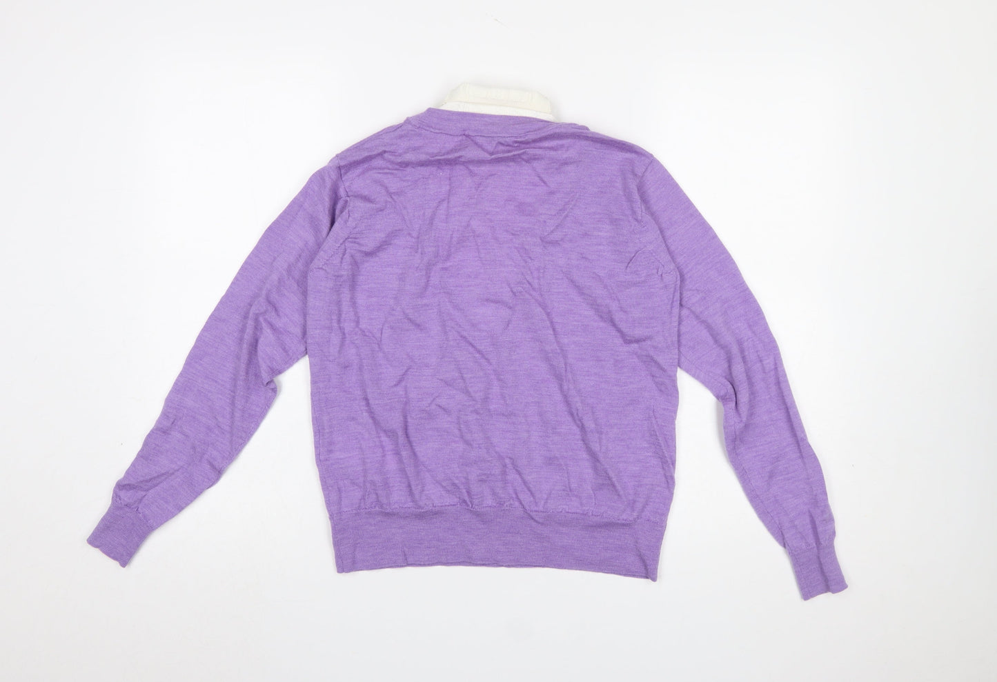 Sandro Women Purple V-Neck Wool Jumper Size 10