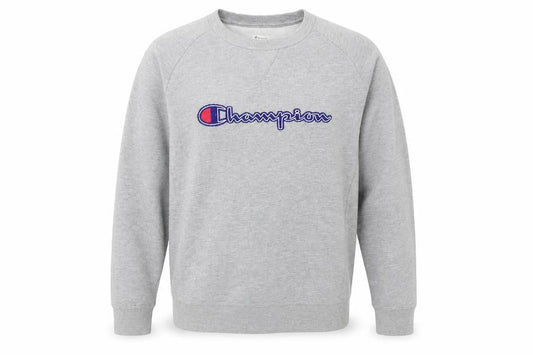 Champion Mens Grey Large Pullover Sweatshirt Embroidered Logo