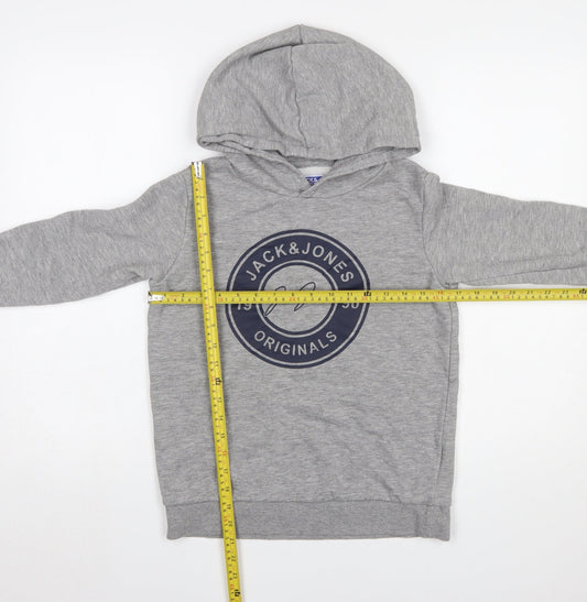 Jack & Jones Boys Grey Hooded Pullover Sweatshirt Size 152cm
