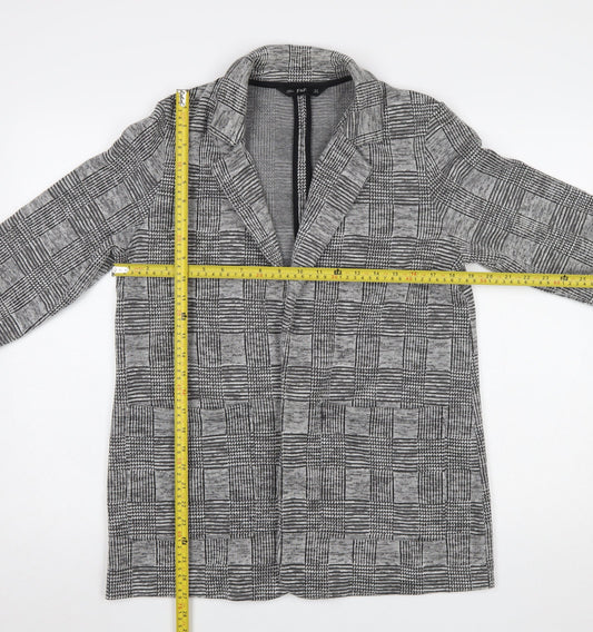F&F Women Grey Check Single-Breasted Blazer Jacket Size 12