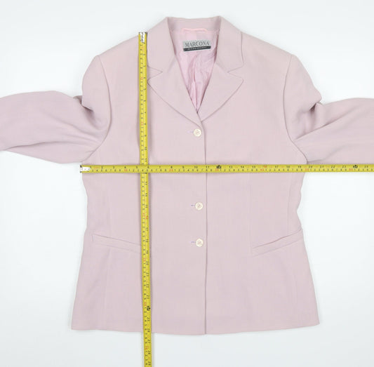 Marcona Women’s Pink Polyester Blazer Jacket Size 14 Classic Tailored