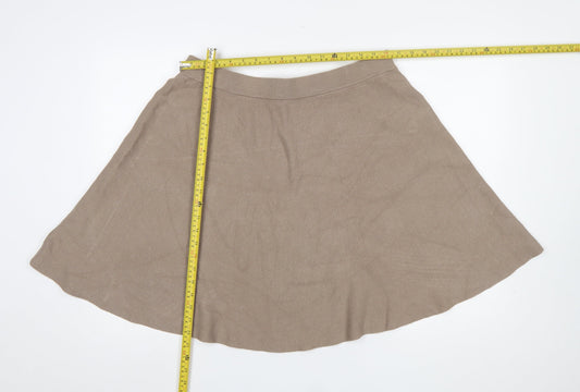 Y.A.S Women Beige A-Line Knit Short Skirt Size XL