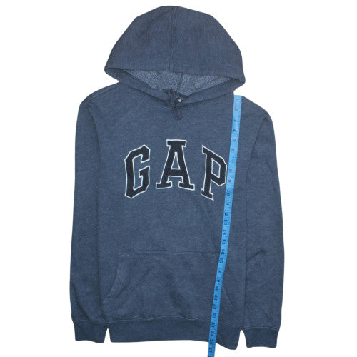 GAP Mens Blue Pullover Hoodie M Logo Fleece Sweatshirt