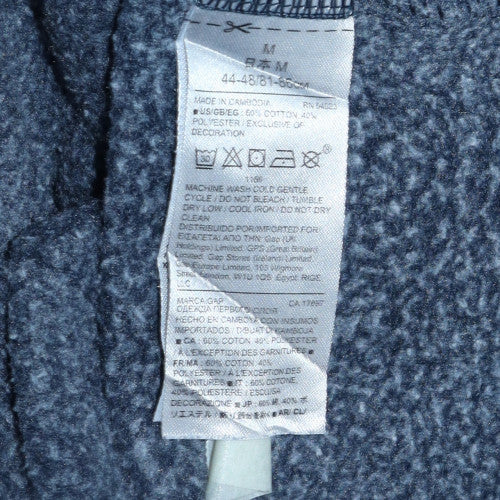 GAP Mens Blue Pullover Hoodie M Logo Fleece Sweatshirt