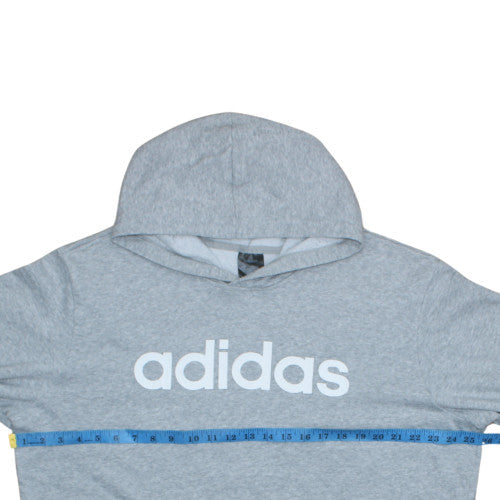 Adidas Women Grey Pullover Hoodie Size M Relaxed Fit Logo Design