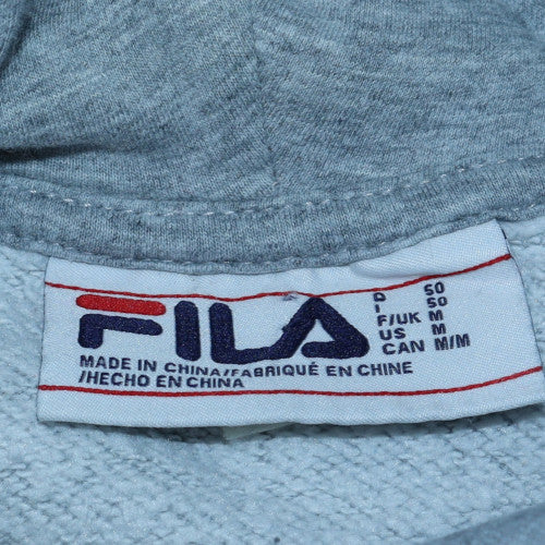 FILA Men's Grey Pullover Hoodie Size M Logo Sportswear