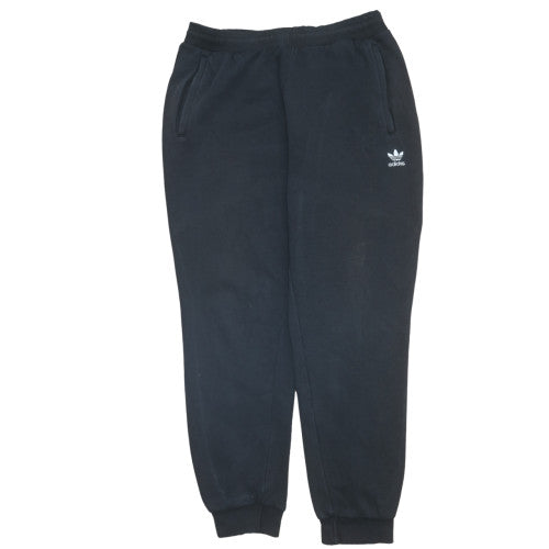 Adidas Men Black Joggers L Regular Fit Sweatpants Cotton Blend