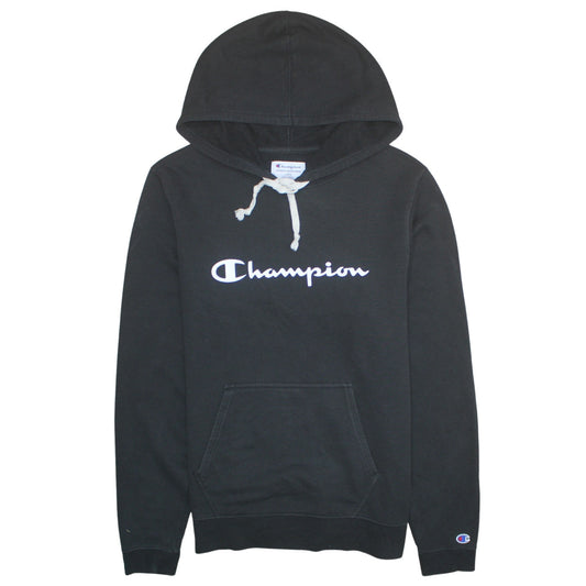 Champion Men's Black Pullover Hoodie L Hooded Sports Sweatshirt