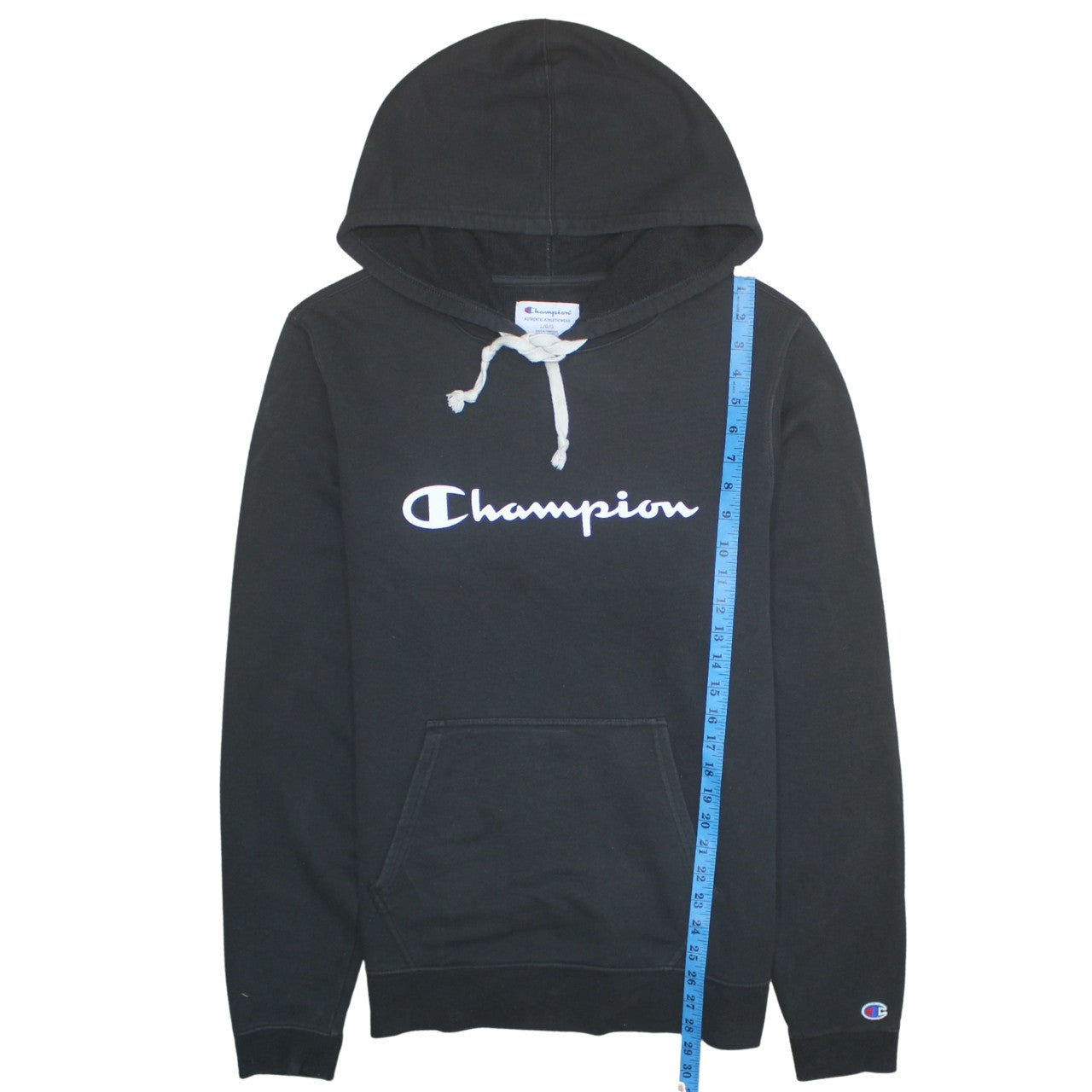 Champion Men's Black Pullover Hoodie L Hooded Sports Sweatshirt