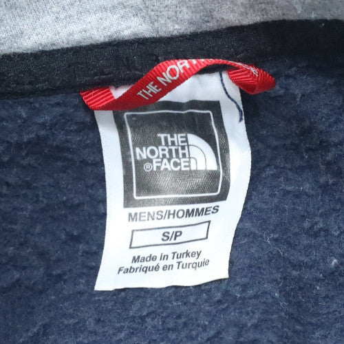 The North Face Mens Navy & Grey Pullover Hoodie Size S Cotton Blend